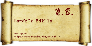 Maráz Béla névjegykártya